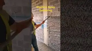 Machine spray rendering  #machinerendering #sprayRender #putzmiestersp11 #rendering #plastering #ocr