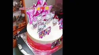 Menghias cake ultah hello Kitty #cakeultah #cakeulangtahun #hellokitty #caketutorial #cakeidea