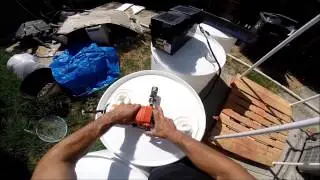 Outdoor off Grid Solar Shower for Camping or Living off Grid Complete With 55 Gallon Drums