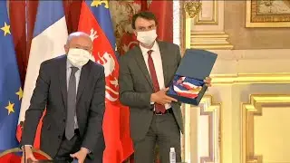 Green party mayor receives tricolor scarf after victory in Lyon | AFP