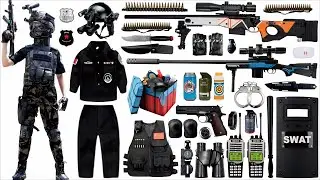 Special Forces Military Toy Gun Set Open Box, UZI Submachine Gun,G36 Assault Rifle,Glock Pistol,Bomb
