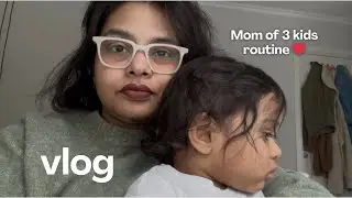 #vlog // mom of 3 kids routine vlog❤️ // kutty ki vaccine 💉// winter storm lo ila na thippalu