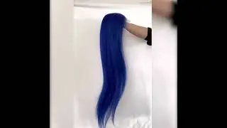 Beautiful Long Blue Wigs - Lux Hair Shop, Natural Hairline & 34Inch!!  #luxyhair #bluewig #lacewigs