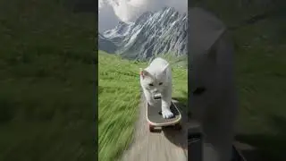 mama im comin home #shorts #cat #cute #catskateboarding