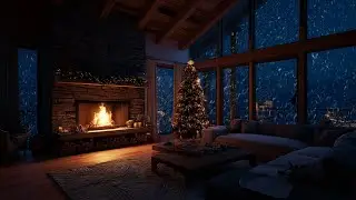Soft Snow Drifting by Warm Firelight ❄️ A Still Winter Atmosphere for Focus