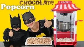 Making Chocolate Popcorn With Little Batman And Mumma Bat Kids Superhero Funtime At Home Ckn Toys