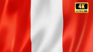 PERUVIAN FLAG | FLAG OF PERU | WAVING PERU FLAG | 1 HOURS (4K UHD)