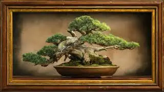 Graceful Juniper Bonsai On Ancient Deadwood | Still Art Screen Saver | 4K