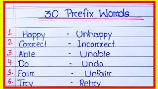 30 Prefix words in English l Prefix words in English l Suffix and prefix word/prefix word in english