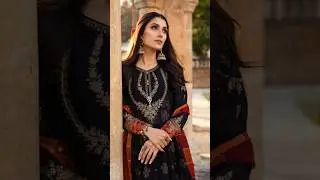 Maria B Embroidered Lawn Chiffon Collection  |  Black Dress   |  Aiza khan  |  Fashion Trend
