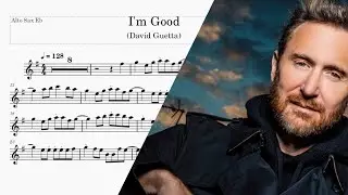 I'm Good (Blue) David Guetta Eb Alto Sax Sheet Music Play Along