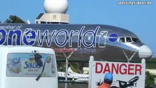 Danger! Jet Blast on Maho Beach - St. Maarten - 2014-01-17