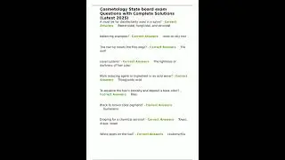 Cosmetology State board exam Questions with Complete Solutions Latest 2025