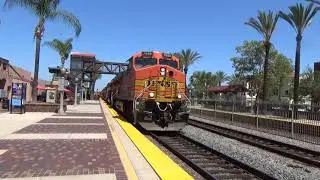 Action At Fullerton - 10 B.N.S.F. locomotive power transfer