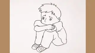 Como dibujar un niño triste - Como dibujar UN NIÑO LLORANDO - Tutorial - Como hacer Bullying