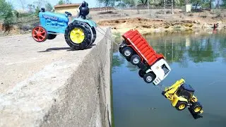 JCB Tractor Cartoon Video | Heavy Tata Petrol Tanker Riverside Accident Pulling Out JCB 5CX? AJ TOYS