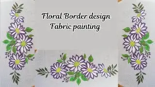 Fabric painting border design - Floral design 