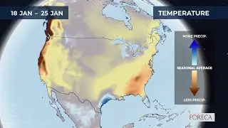 Monthly precipitation forecast for the USA 1/18/2026