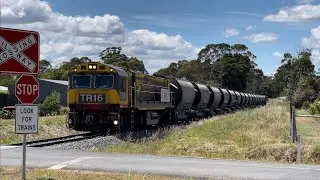 TasRail TR16 2011 Cement train crossing Henslowe Street