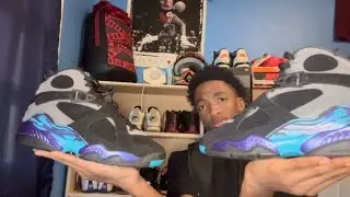 Aqua jordan 8 review and on 🦶!!