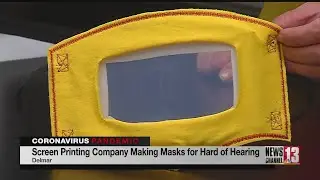 Screen printing company in Delmar making masks for people hard of hearing