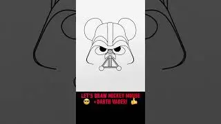 How to Draw Mickey Mouse + Darth Vader