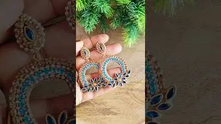 Серьги своими руками из уникальных камней кудхан 🥰 #короткоевидео #серьгиручнойработы 😂 #тренды #...