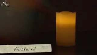 LED-Leuchtkerze aus Echtwachs, flackernd mit Zeitsteuerung in gelb Artikel-Nr.: 067-64