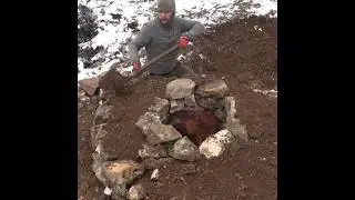 Building a Stone House With a Fireplace in 14 Days | Winter Camping adventure, Diy Project