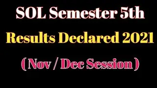 DU-SOL 5th Semester Results Declared OBE Exams 2021 |