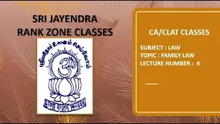 CA/CLAT CLASSES | LAW | FAMILY LAW | LECTURE 4