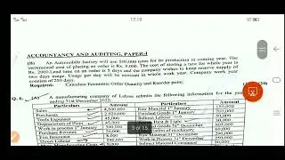 CSS ACCOUNTANCY AND AUDITING PAPER PART-1 2023 | 04-02-2023 | CSS OPTIONAL  PAPERS