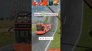 between five countries India won✅ or Pakistan lost❌#carcrash #gaming #aivideo #beamng #cartoon #car