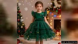 Christmas Tree Design Girl Princess Dress Green Mesh Girls Party Dresses Xmas Costume Children's Bir
