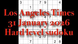 Решение судоку – Los Angeles Times, 31 января 2026 г. Судоку сложного уровня.