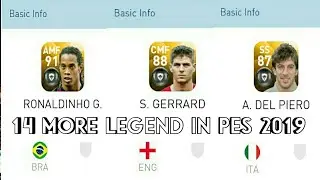 Official 14 More Legends Added in PES 2019