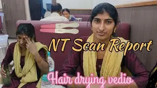 3rd month NT Scan and Long Hair drying vedio with fan watch till end 