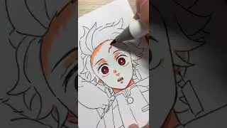 3 marker challenge drawing Tanjiro  from Demon Slayer #animeart #shorts