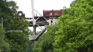 An NS Train of Coil Cars Crosses the Southern Bridge over the Ohio River