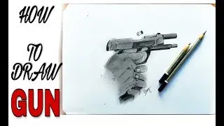 How to draw a gun - step by step
