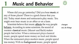 Facts & Figure/ Unit4 :Music/ Lessons 1: Music and Behavior