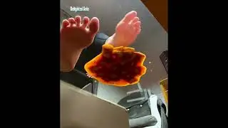 Mini Ravioli Smash - Above and Below Views - Food and Feet ASMR