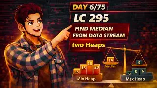 LC 295. Find Median from Data Stream | Heap HARD | Explained