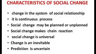 Characteristics of social change