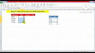 How to create drop list with Auto Price List Excel 2024Data Validation