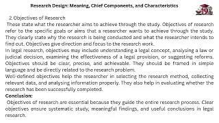 Research Design Meaning Chief Components and Characteristics