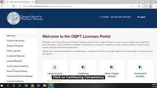OBPT- Adding a Continuing Competency Activity on Desktop