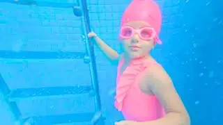 Judy and Kaya first day swimming in deep water 🏊🌊