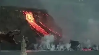 Лава прорвала оборонительную стену Свартсенги: охлаждение лавы распылением воды, извержение вулка...