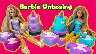 ASMR New Barbie Party Unboxed Pet Birthday Series 🐶🎁 20 Surprises & Color Change🧊